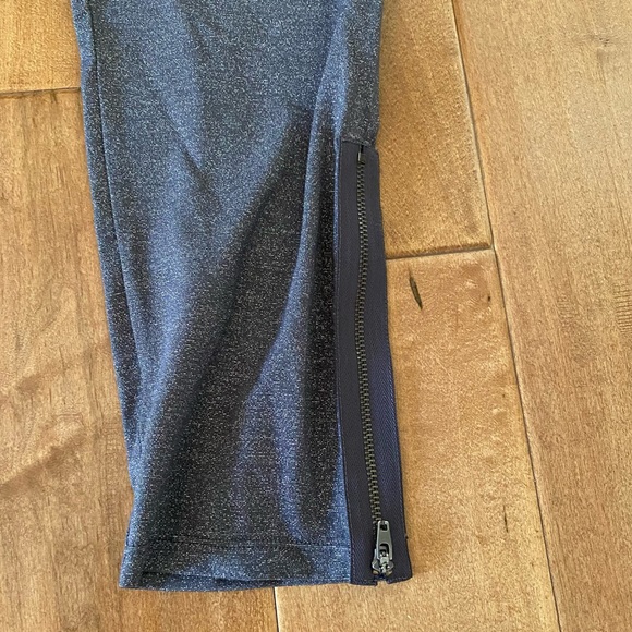 Free People Shimmer Zip Ankle Leggings / Tights in Silver / Grey Sparkle - Picture 6 of 9